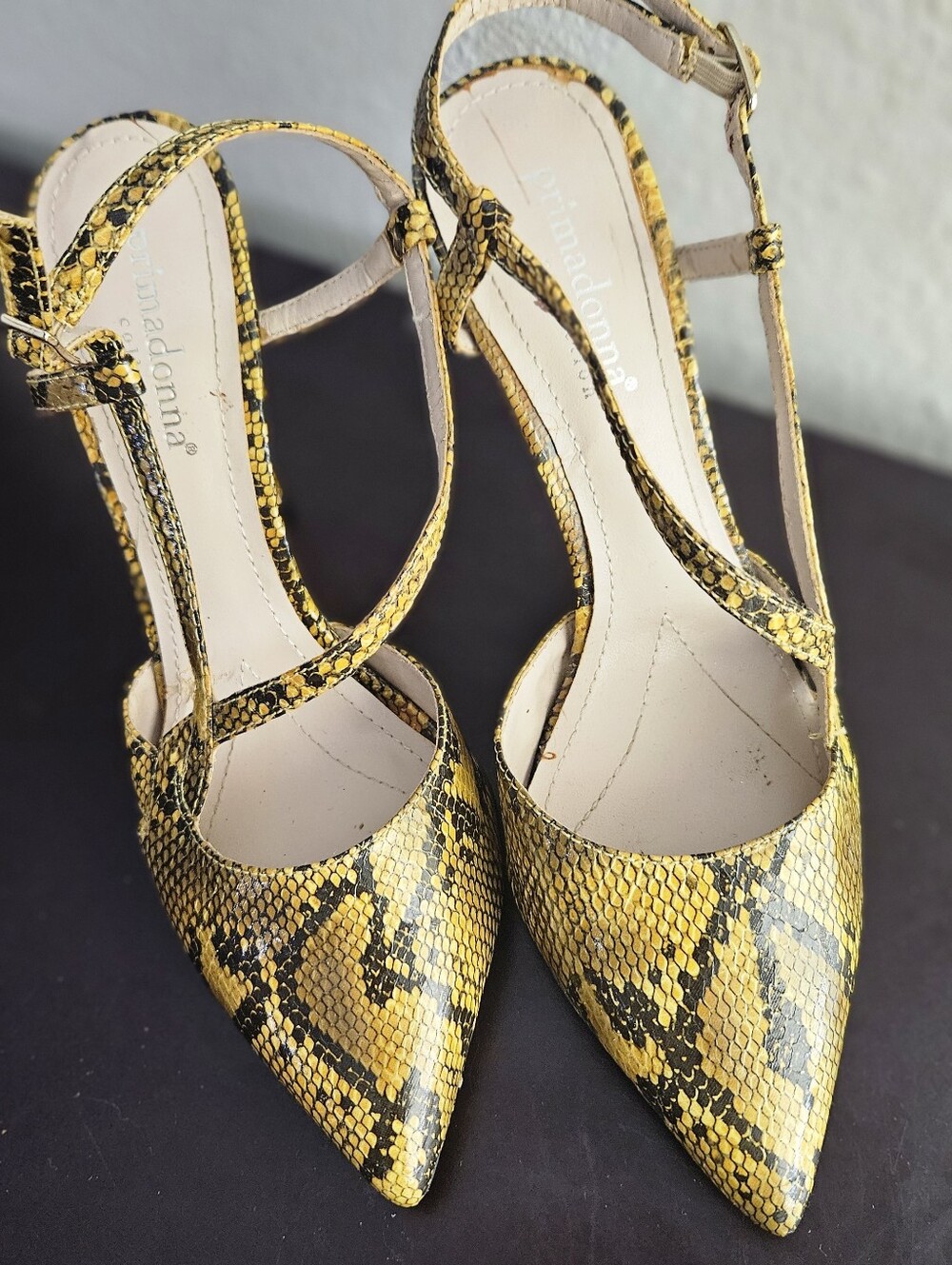 Primadonna Faux Python Snakeskin Strappy Heels Pumps Size 37 Whimsigoth Indie